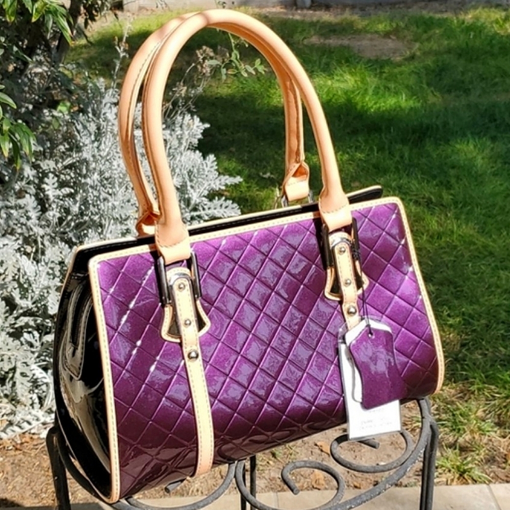 NWT Bravo purple leather handbag - Picture 1 of 14